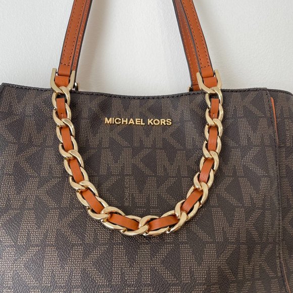 NWT Michael Kors Harper Tote with Drop Chain - Picture 6 of 15